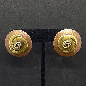 Marjorie Baer SF mixed metal swirl disc earrings